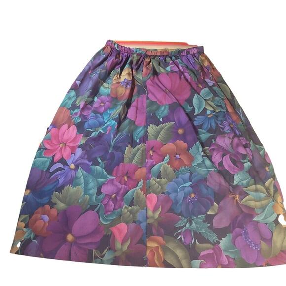 VTG ’90s Alfred Dunner Floral Pleated Midi Skirt Sz 14 (Waist 30″, Length 31″) - Picture 2 of 8